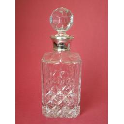 Classic Cut Whisky decanter with Sterling Silver collar