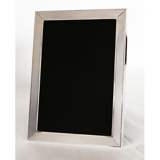 Sterling Silver Photo Frame with Barley Engine Turned Pattern