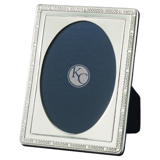 Traditional Link Oval Photo Frame - Sterling Silver